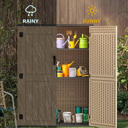 DWVO 59 Cu. Ft. Vertical Storage Shed, Weatherproof Outdoor Tall Cabinet - Image 3