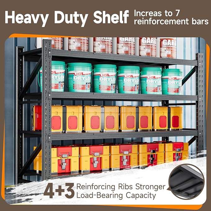 5000LBS Metal Garage Shelving Unit 60" W Storage Shelves Heavy Duty 4 Tier - Image 6