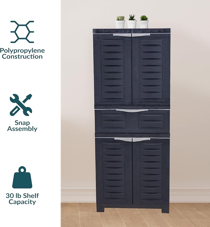 Sunnydaze 57" Garage Storage Cabinet - Image 4
