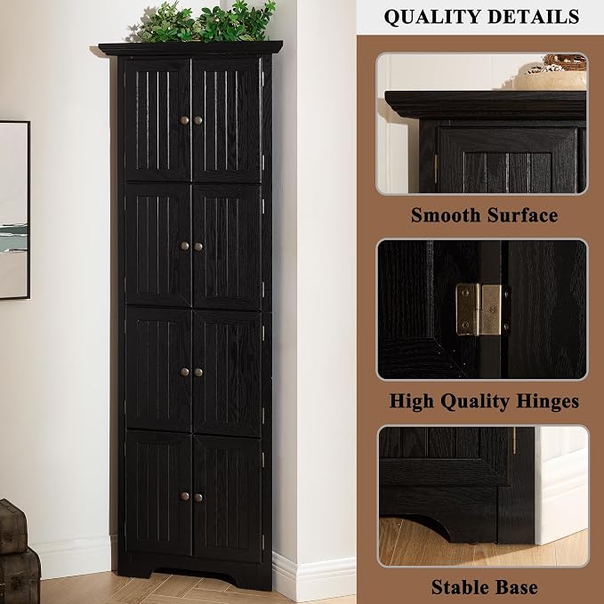72" H Farmhouse Corner Storage Cabinet - Image 3