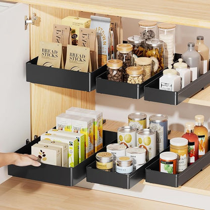Delamu 3 Pack Pull Out Cabinet Organizer, 15.7" Deep Pull Out Drawers - Image 5