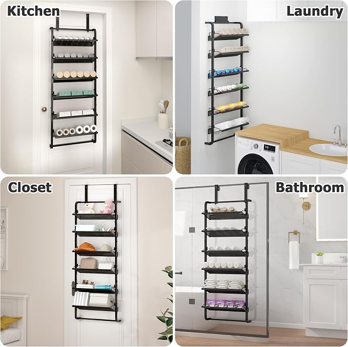 BUKFEN 6 Tier Adjustable Heavy Duty Metal Shoe Rack, Door Hanging and Wall - Image 7