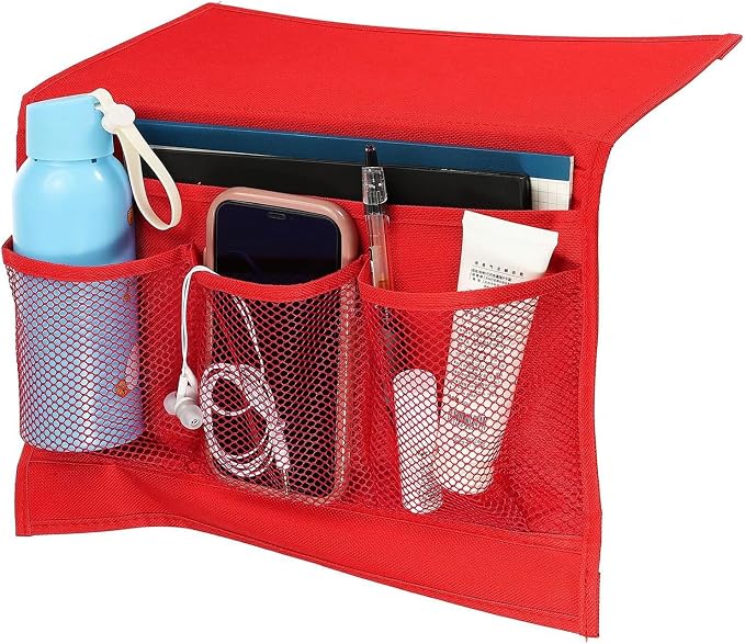 Bedside Storage Organizer with 4 Pockets, Bedside Caddy, Remote Control Holder - Image 2