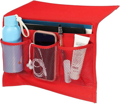 Bedside Storage Organizer with 4 Pockets, Bedside Caddy, Remote Control Holder - Image 2