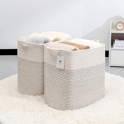 Storage Baskets for Clothes Fabric Cotton Rope Storage Basket - Image 3