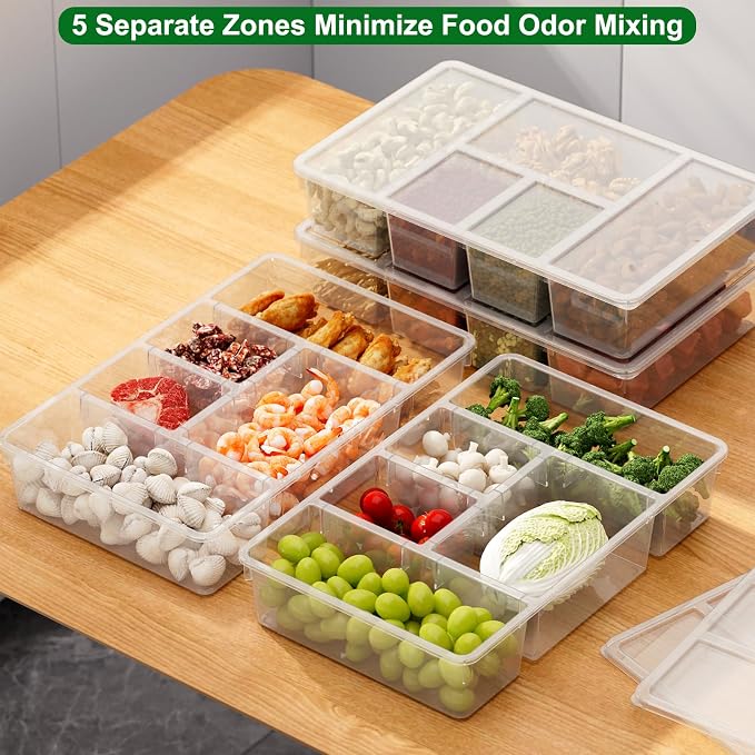 Taiuloo 2 Pack Divided Veggie Tray - Image 3