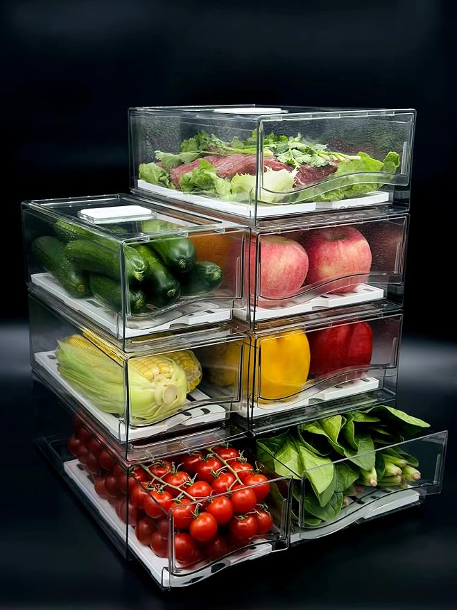 Refrigerator Organizers and Storage Drawer, Stackable Fruit Storage Containers - Image 9