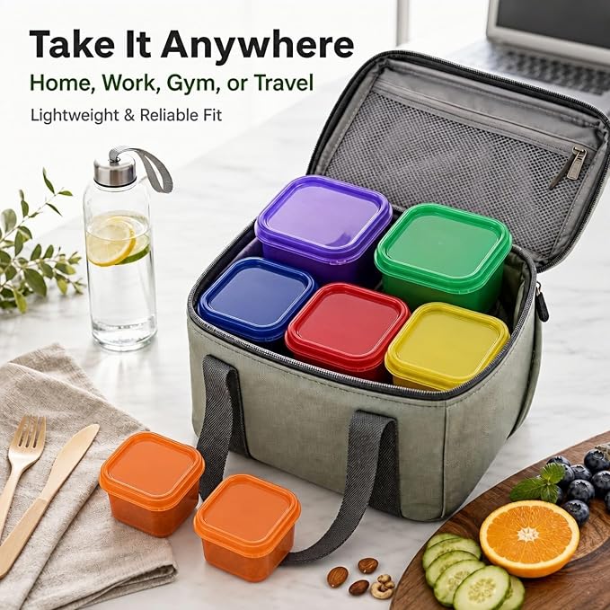 FIXBODY 7PCS Portion Control Containers, Color-Coded Labeled, 21 Day Lose - Image 7