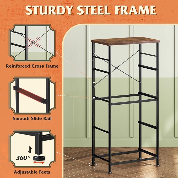 WLIVE Small Dresser Nightstand for Bedroom, 4 Drawers, Pattern | 4 vertical - Image 7