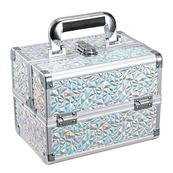 Joligrace Makeup Train Case Makeup Case Organizer Portable Cosmetic Box Storage by Joligrace