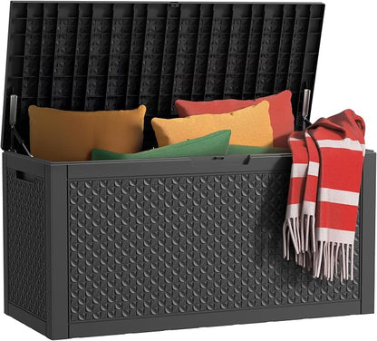 EasyUp 121 Gallon Outdoor Storage Box Waterproof, UV Resistant Resin Deck Box by EASYUP