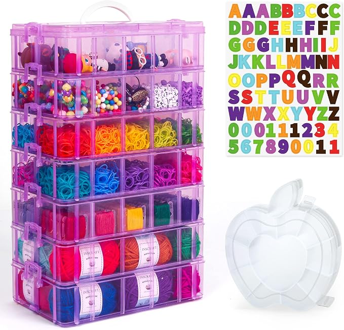 7 Layers Stackable Storage Container, 70 Adjustable Compartments Stackable by INSCRAFT