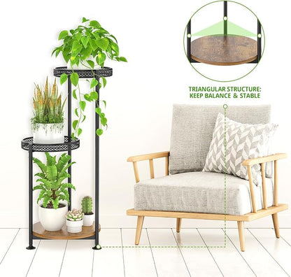 Oppro 3 Tier Large Plant Stand Indoor Outdoor Clearance, Metal Flower Shelf Pot - Image 6
