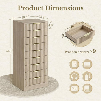 9 Drawer File Cabinet, Wooden Office Cabinet - Image 2