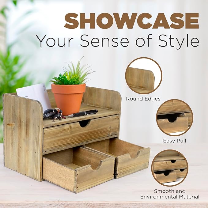 Besti Wooden Office Desk Organizer - Image 5