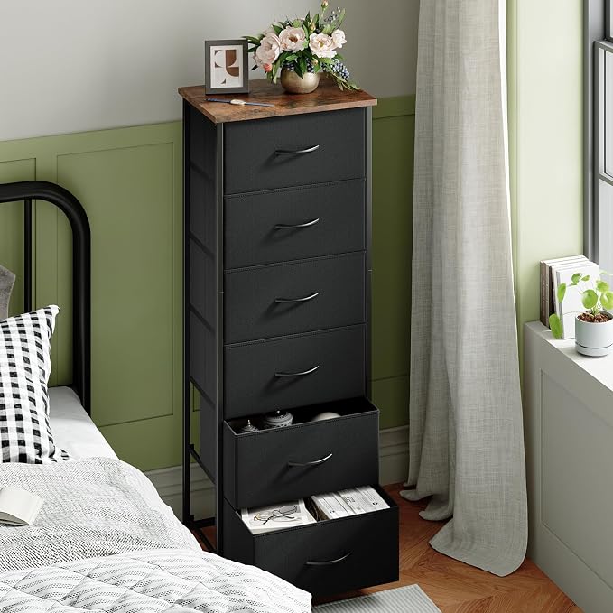 Somdot Tall Dresser for Bedroom, 6 Drawer Storage Cabinet, Home Storage | - Image 2