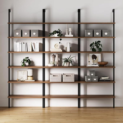 Nathan James Theo 6-Shelf Tall Bookcase, Wall Mount Bookshelf by Unknown