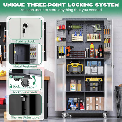 10-Piece Heavy Duty Steel Garage Cabinet System | All-in-One Modular Garage - Image 4