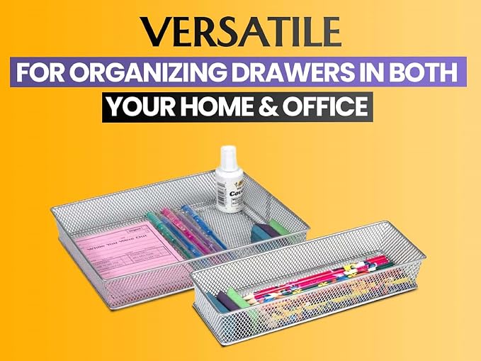 YBM HOME Silver Mesh Drawer Organizer and Storage - Image 7