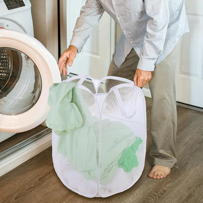 Foldable Mesh Popup Laundry Hamper, Laundry Basket Easy to Open and Fold - Image 4