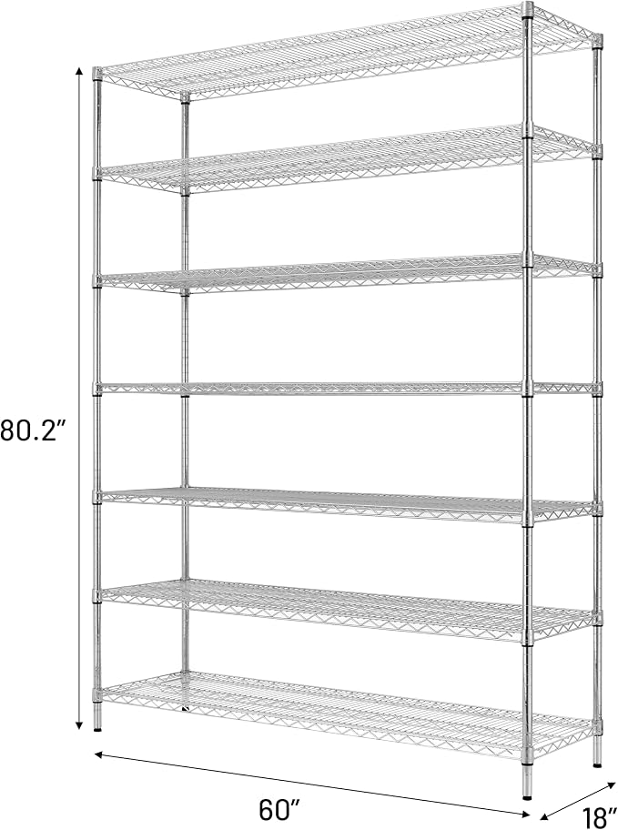 Finnhomy 4200LBS 7-Tier Wire Shelving Unit Adjustable Steel Wire Rack, Pantry - Image 3