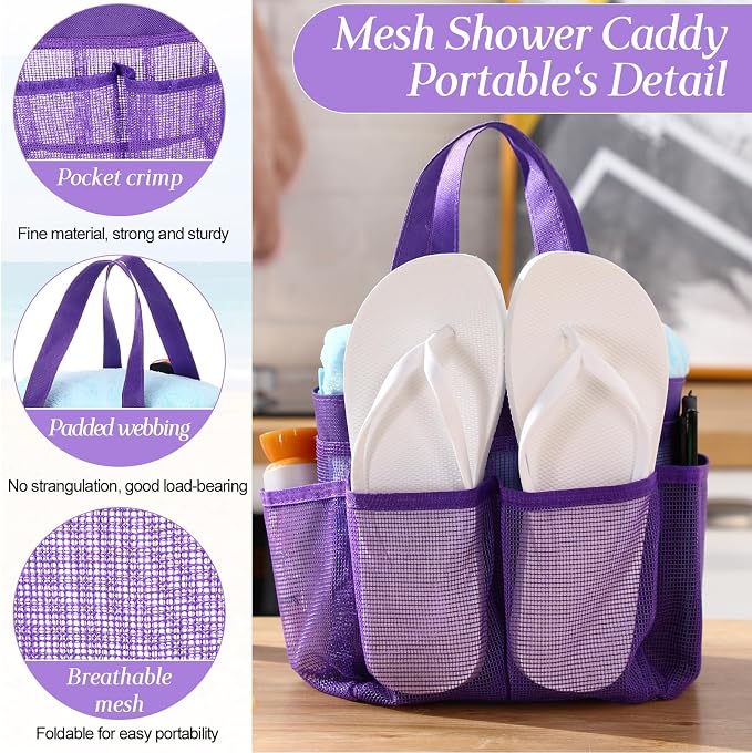 Hillban 4 Pcs Mesh Shower Caddy Portable Shower Caddy - Image 3
