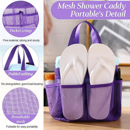 Hillban 4 Pcs Mesh Shower Caddy Portable Shower Caddy - Image 3