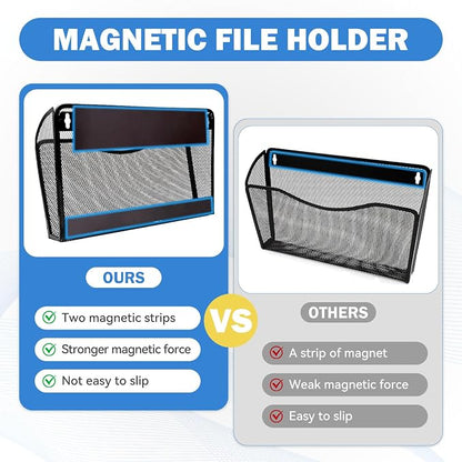 2-Pack Magnetic File Holder-File Folder Organizer, No Drilling Paper Document - Image 5