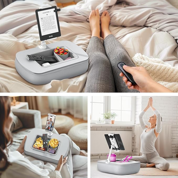 Tablet Stand Pillow with Snack Bowl, iPad Lap Holder - Image 4