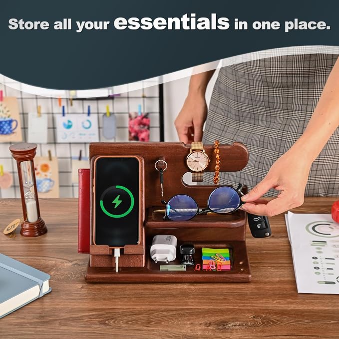 TESLYAR Wood Phone Docking Station - Image 2