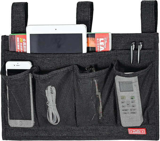 Linen Bedside Caddy, Bedside Storage Organizer by ZAFIT