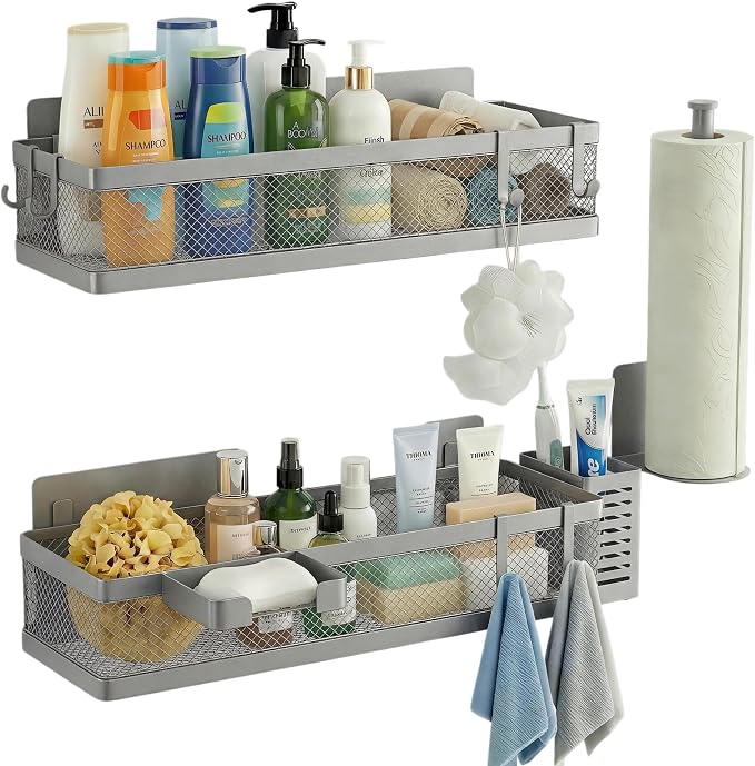 PUSDON 5-in-1 16.5" Extra Long Slim Wall Mount Wrapped Mesh Kitchen Organizer & - Image 5