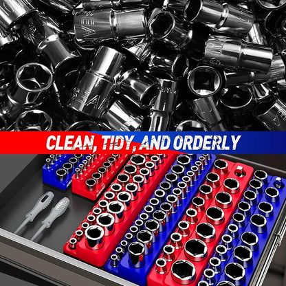 1/2 Inch Magnetic Socket Organizer, Holds 35 Pcs Standard Sockets - Image 6