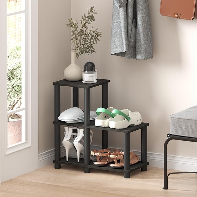Furinno Turn-N-Tube Accent Decorative Shelf, Espresso/Black - Image 2