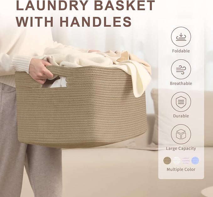 72L Large Wicker Laundry Basket - Image 4