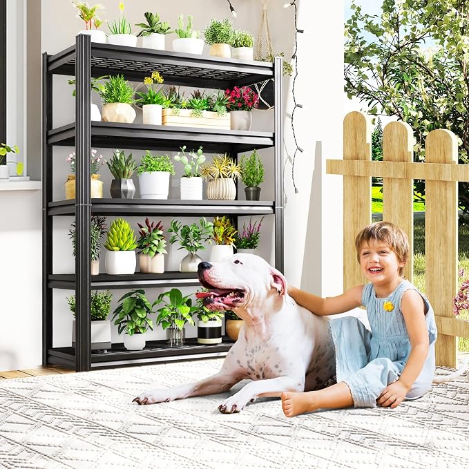 78"H-45.6"W Garage Shelving Heavy Duty Storage Shelves, Adjustable Metal - Image 8