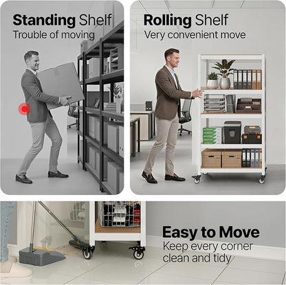HOMEDANT 5-Tier Rolling Shelving Unit - Image 8