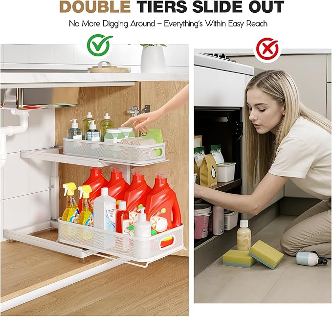 2-Pack Under Sink Storage Organizer - Image 4