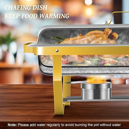 Rengue 9.5QT Chafing Dishes for Buffet, Buffet Servers and Warmers Heating & - Image 4
