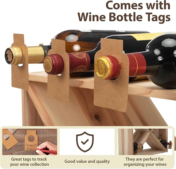JAXPETY 96 Bottle Wine Rack Countertop Wine Storage Cube Freestanding Wine - Image 2
