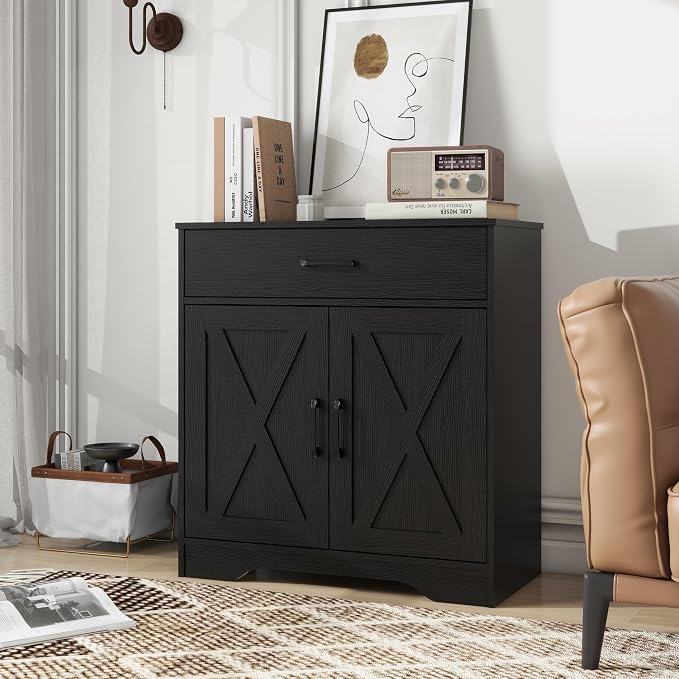 Panana Wooden Cabinet 1 Drawer and 2 Doors Storage Cupboard Coffee Bar - Image 8