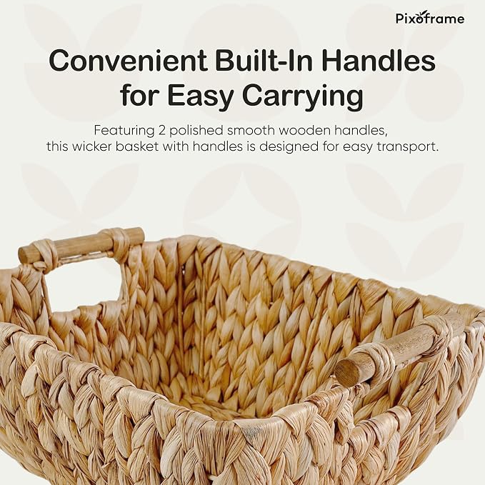 Medium Rectangular Handwoven Wicker Basket - Image 5