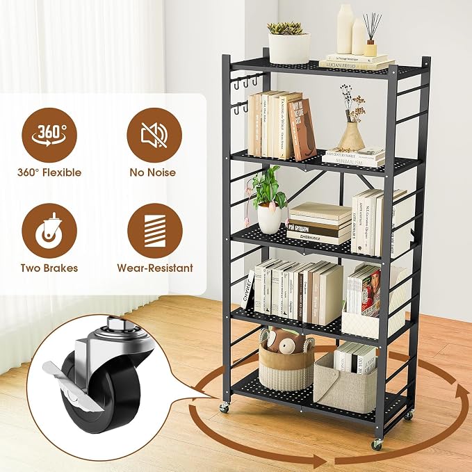Fenbeli Foldable Shelves with Wheels - Image 6