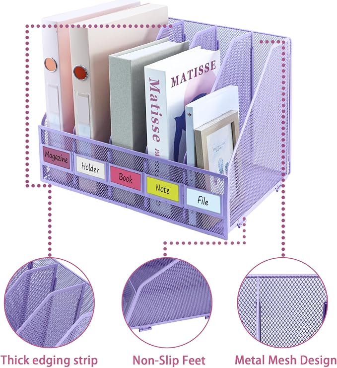 Desk Organizers, Metal Magazine File Holder - Image 3