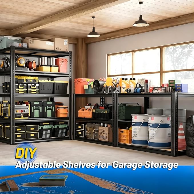 ROOMFAVE 5 Tier Garage Shelving Heavy Duty, 2200LBS Adjustable Storage Shelves - Image 4