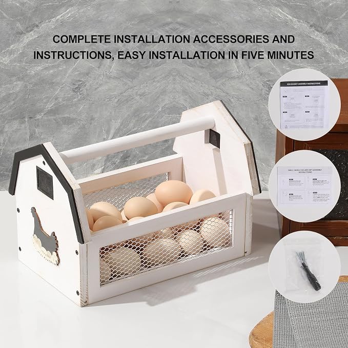 Wood Farmhouse Egg Collecting Basket - Image 6