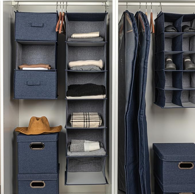 Household Essentials Hanging Cotton Blend Closet Organizer - Image 4