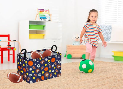 MAIZMZ Kids Hamper Storage Bins Organizer Toy Box Laundry Basket Large Canvas - Image 2