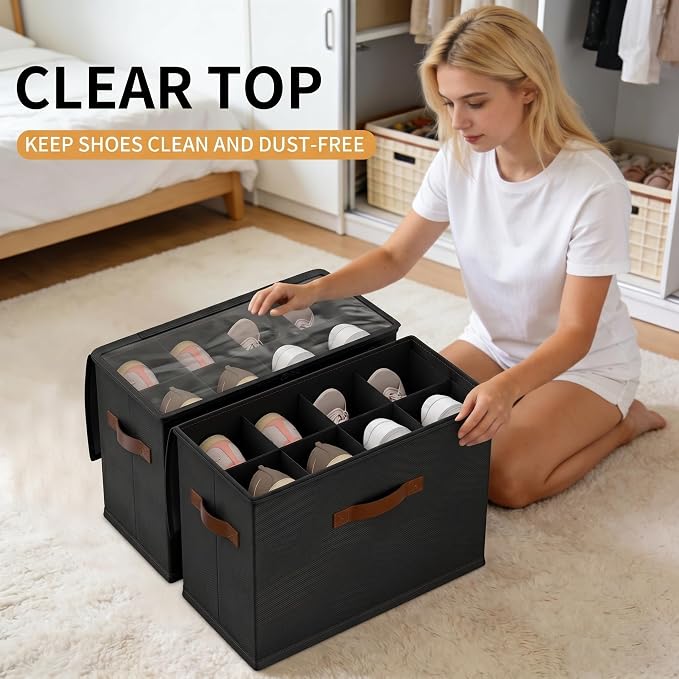 EE-RoomWorld 2 Pack rolling shoe rack on wheels, No Assemble Required shoe - Image 4