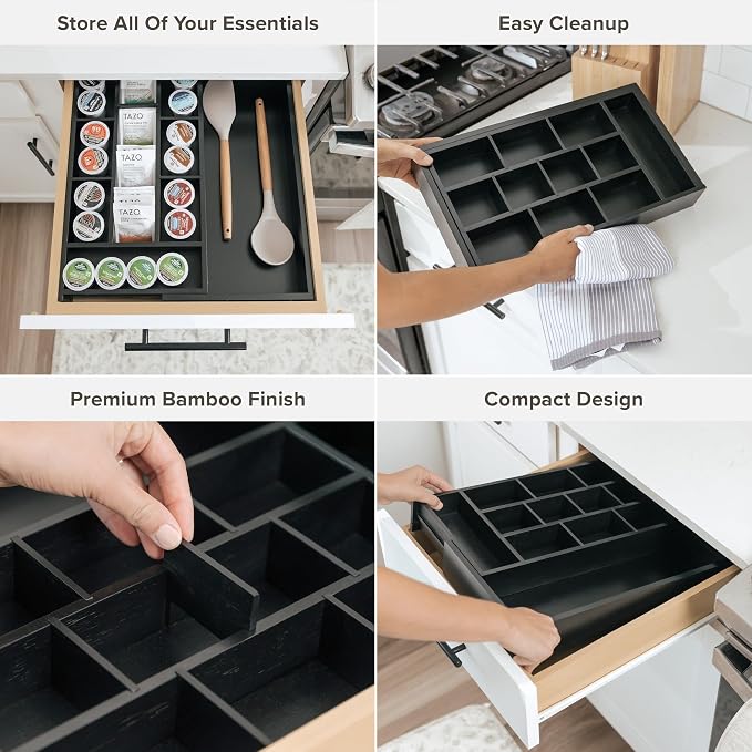 KitchenEdge Tea Bag and Coffee Pod Kitchen Drawer Organizer, Expandable 9.7 to - Image 3